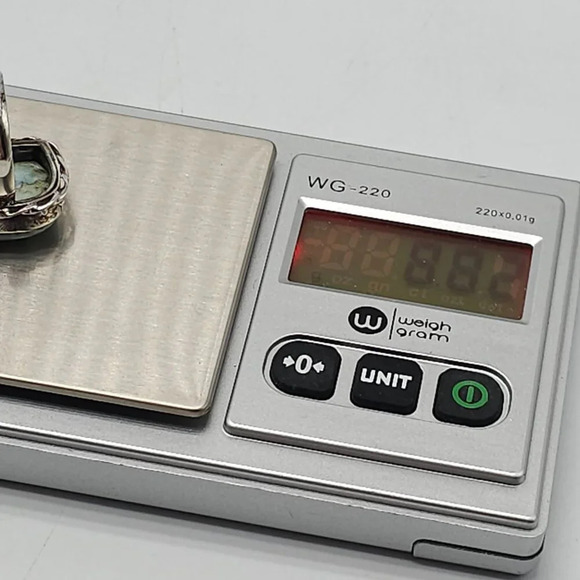 Sterling Silver Blue Larimar Ring Vintage Size 8.5 Needs Polish - Picture 7 of 9